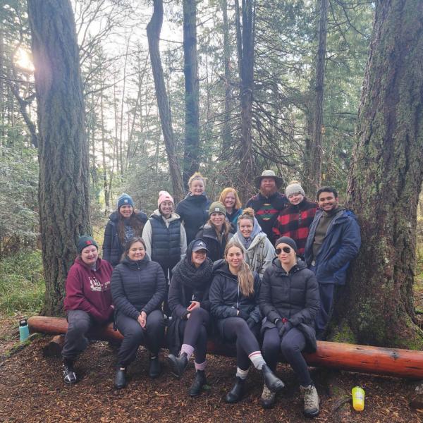 Group of CYC students in the forest. 